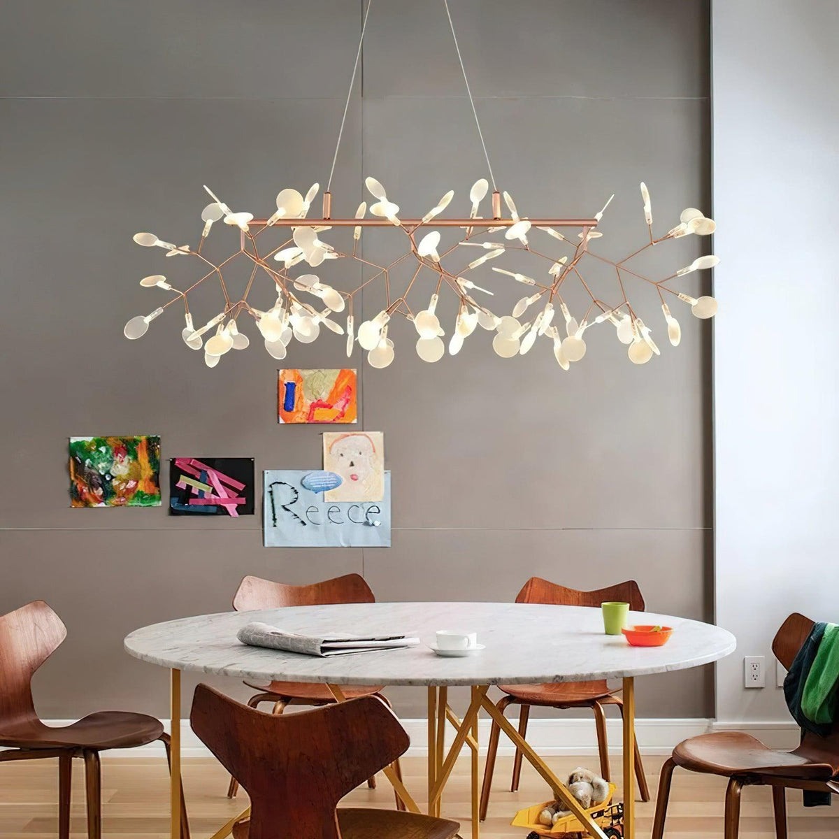 Brenwen candelabru, artistic, LED, cu ramuri, lung, liniar