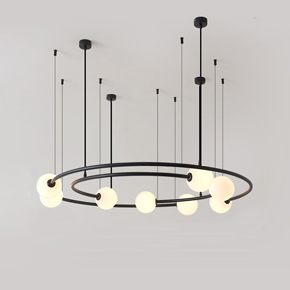 Valentina modern inel metal lampă suspendată, neagră/auriu