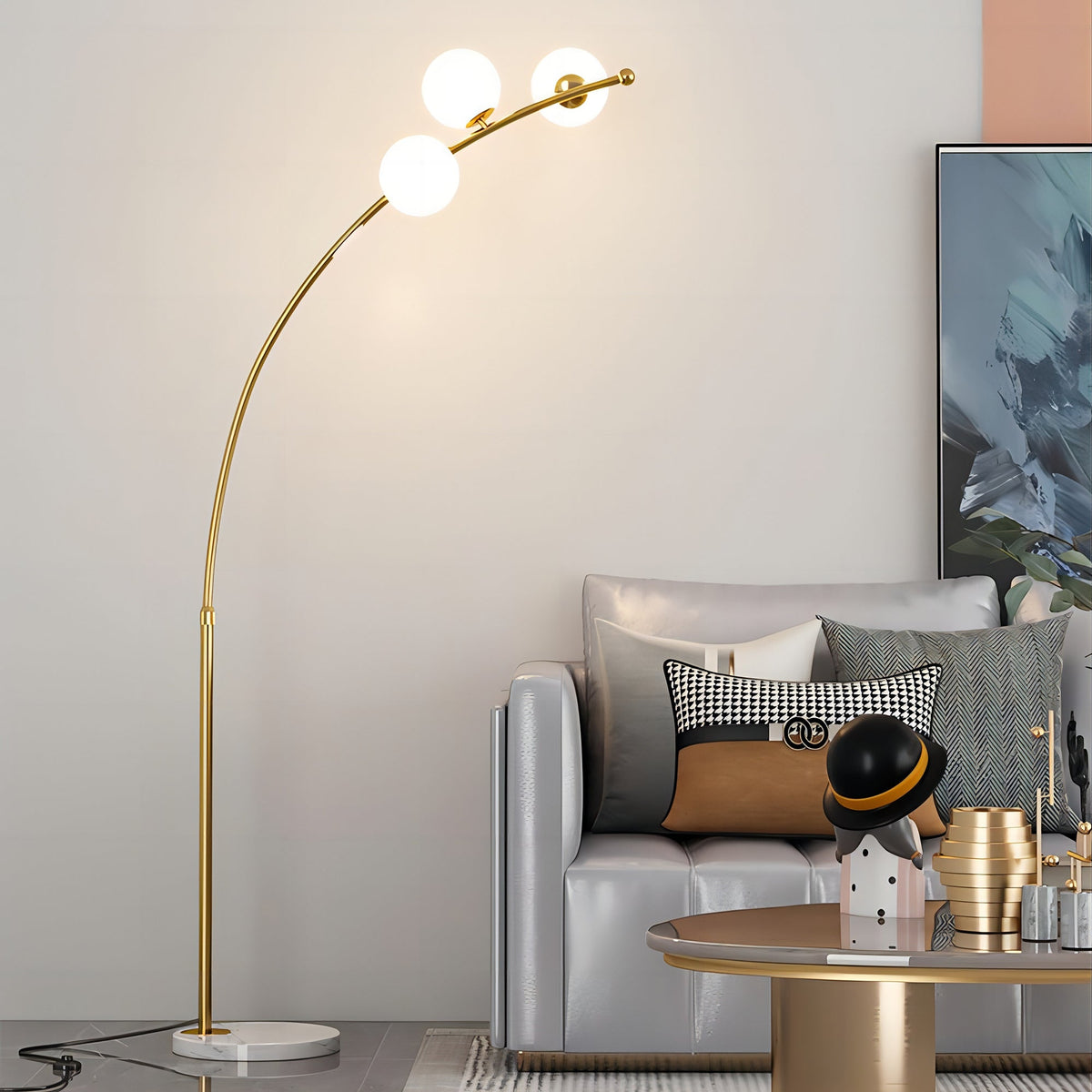 Valentina modern Arc Multi Head Bubble lampadar negru/Aur