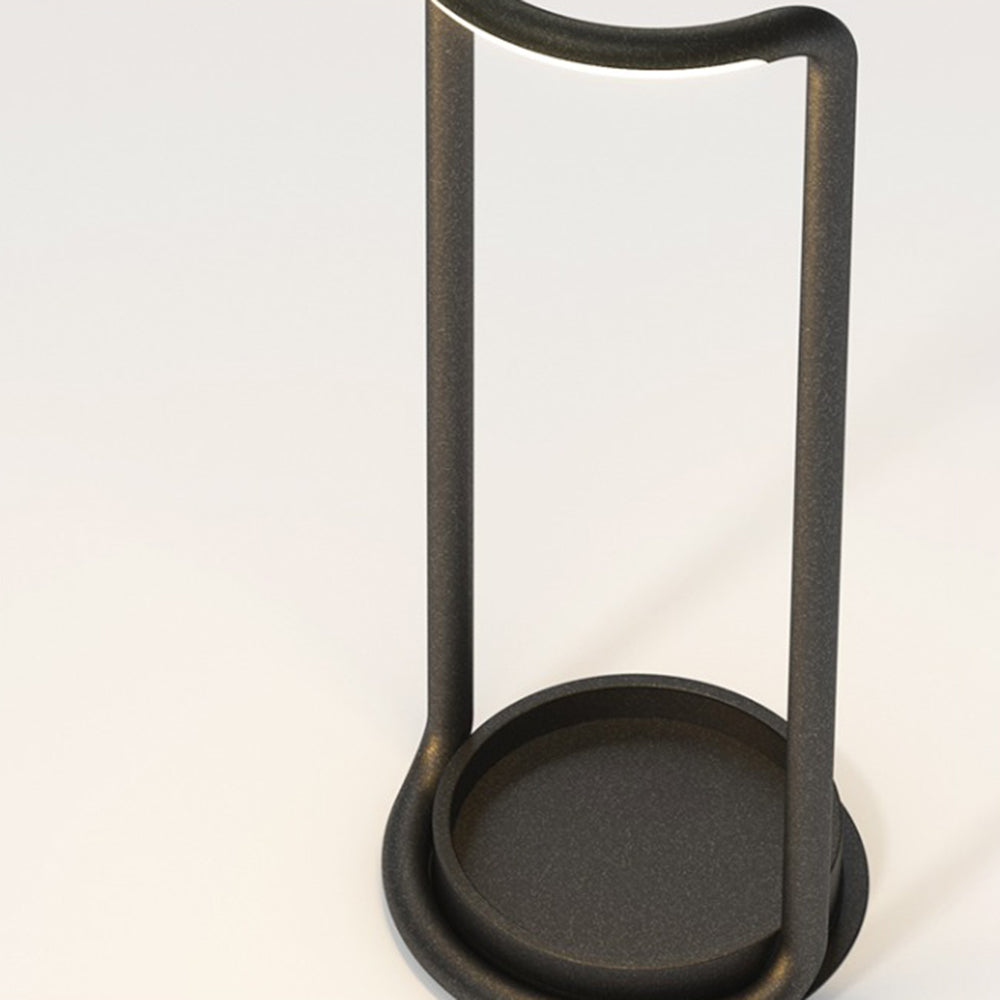 Ray lampadar minimalist Rectangular LED Solar exterior, negru