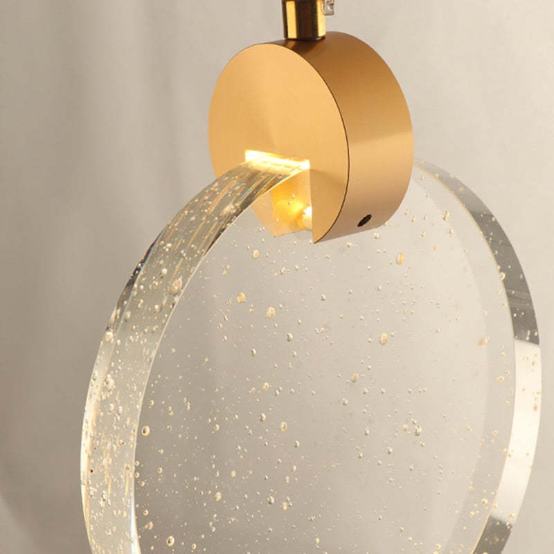 Kristy candelabru Circular Ripple Rotund din cristal auriu