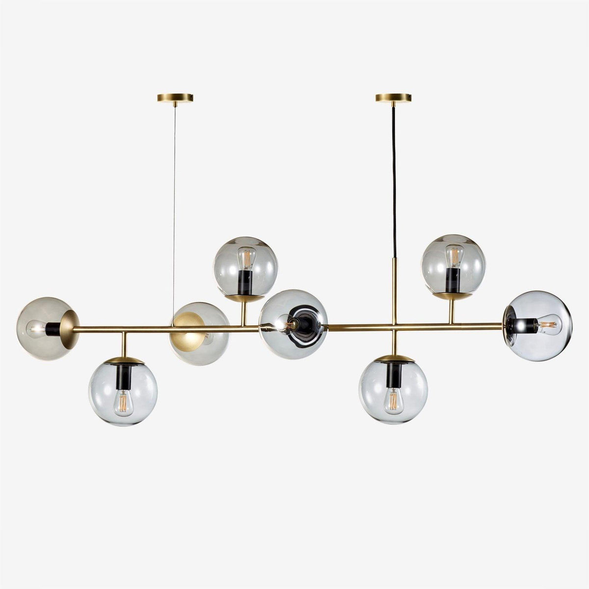 Valentina industrial Long Linear metal Hanging Bubble Multi transparent sticlă Bulb dormitor lampă suspendată din alamă/neagră