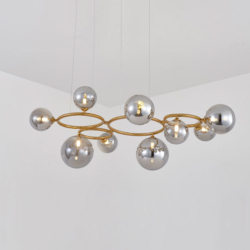 Valentina lampă suspendată modernă în stil val din metal/sticlă, alb/aur