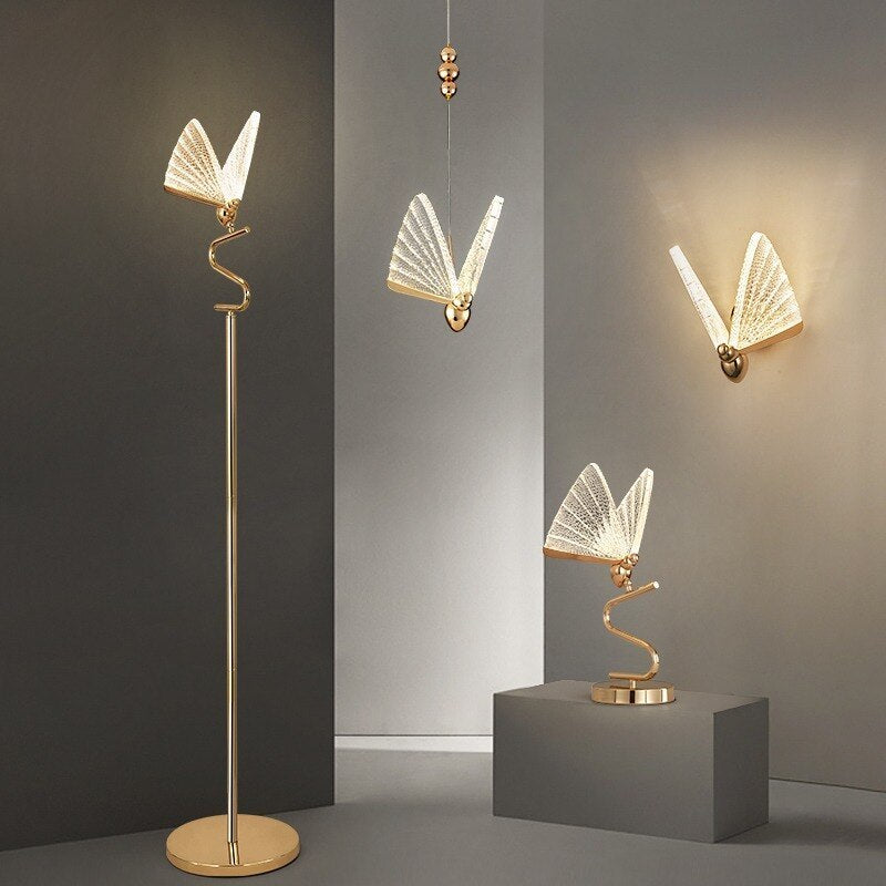 Candelabru modern în formă de fluture pentru masă și lampadar, 4 stiluri