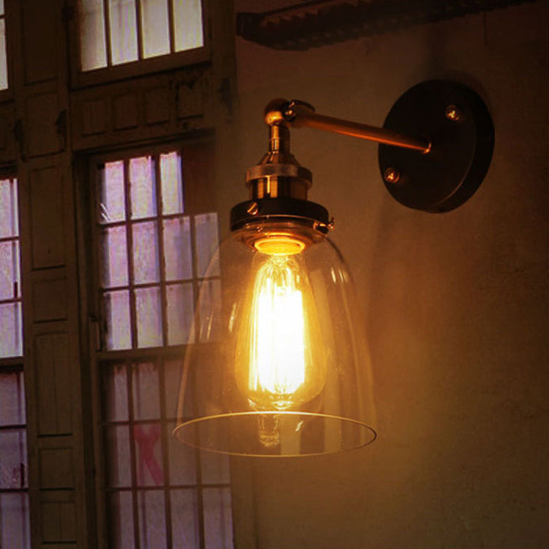 Arisha lampă de perete retro vintage, metal și sticlă