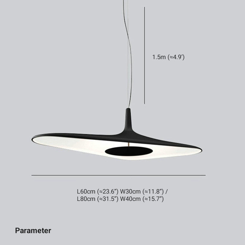 Arisha lampă suspendată modernă minimalistă din rășină, neagră/albă