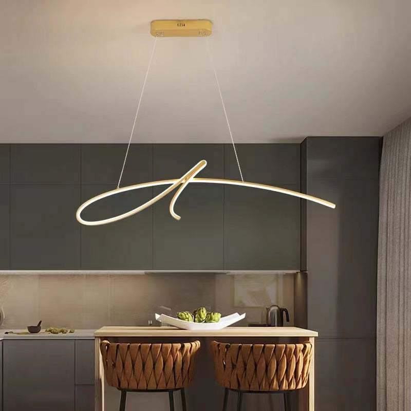 Arisha lampă suspendată Irregular-curbat modern, metal, negru/Aur, Restaurant