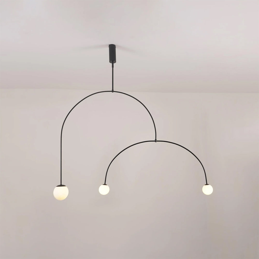 Arisha minimalist Linear Mobile lampă suspendată, neagră