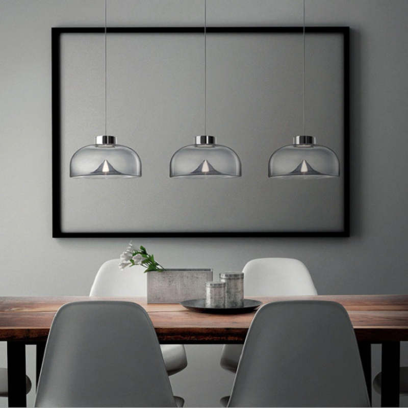 Salgado lampadar Transparent din metal și sticlă, Culoare 2