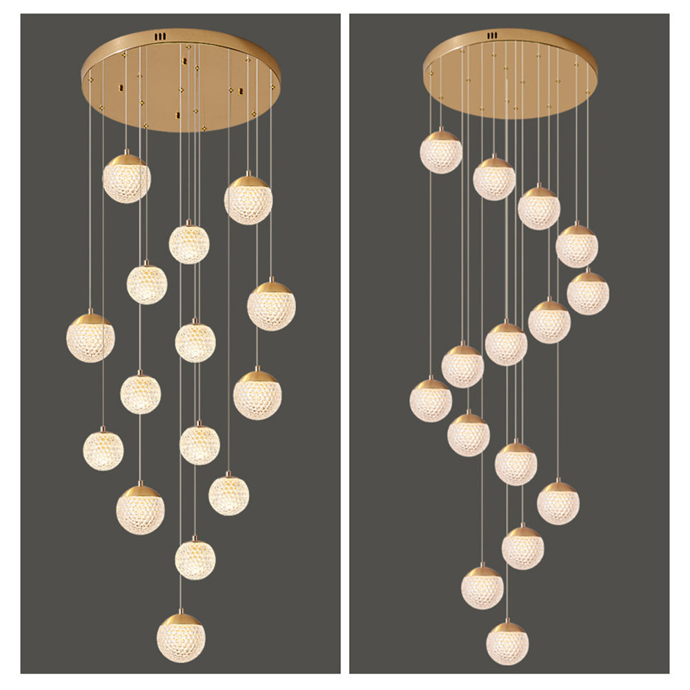 Arisha lampă suspendată Art Deco Jibril multi-etaj modern, aur
