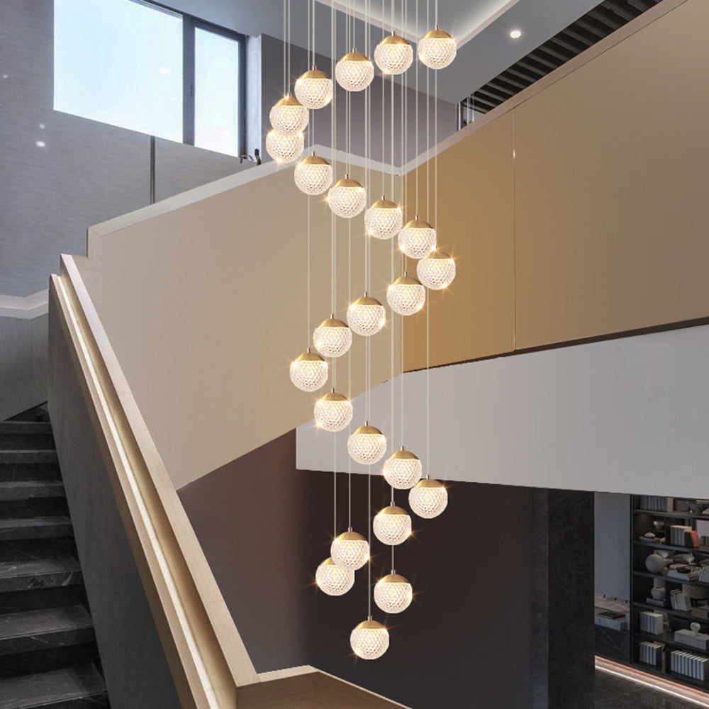 Arisha lampă suspendată Art Deco Jibril multi-etaj modern, aur