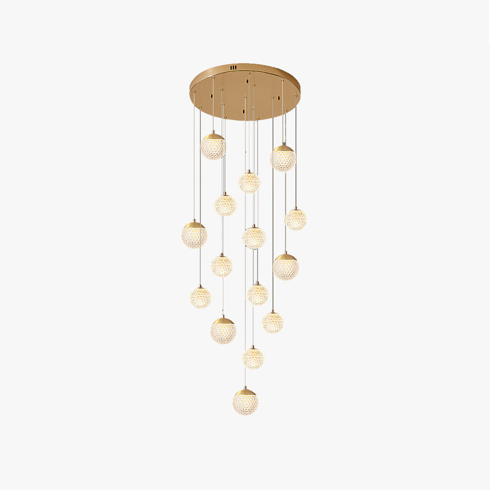 Arisha lampă suspendată Art Deco Jibril multi-etaj modern, aur