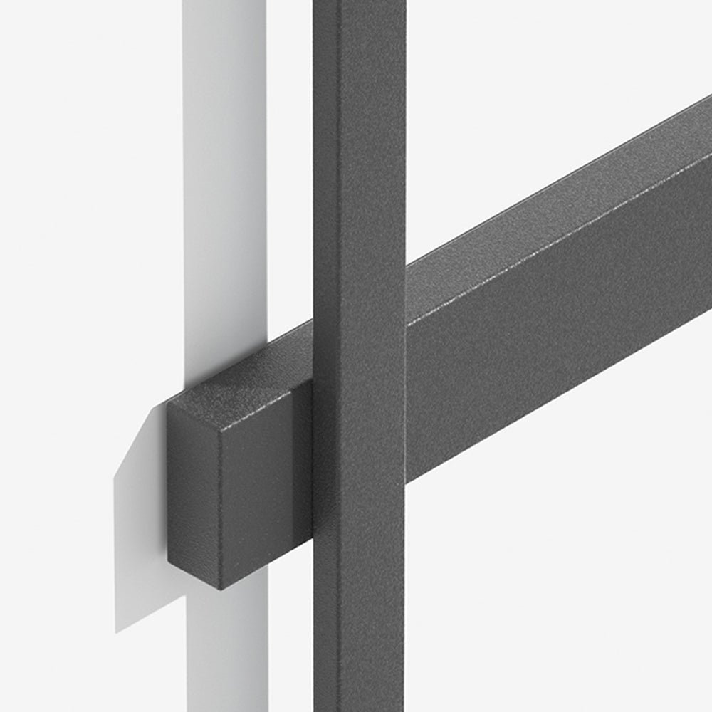 Ray aplică de perete pentru exterior minimalistă duo-linear, negru