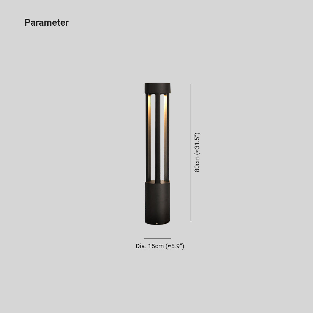Ray lampă de drum pentru exterior cilindric gol modern, negru