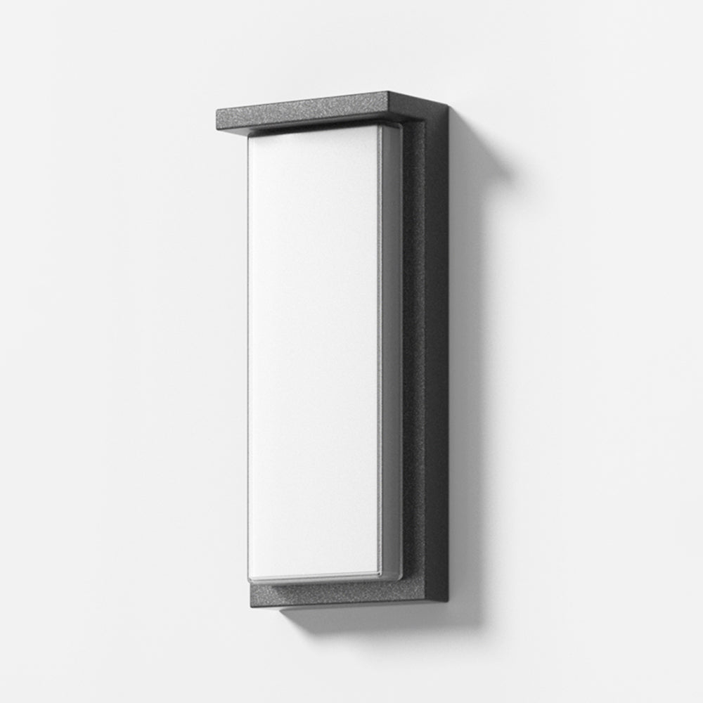 Ray aplică de perete pentru exterior neagră din metal, modernă, minimalistă, dreptunghiulară