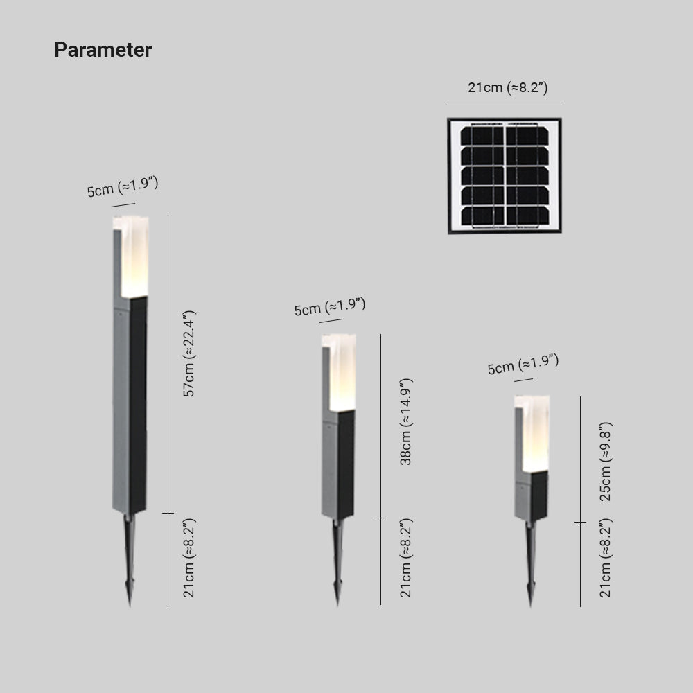 Ray lampă de drum modernă din metal solară pentru exterior, negru