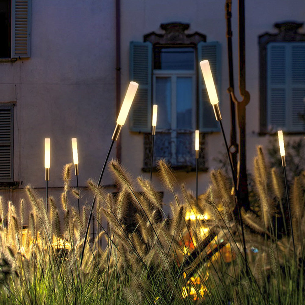 Ray modern metal Reed Solar Outdoor negru Post Light