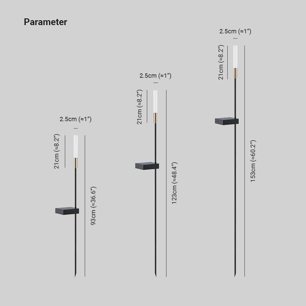 Ray modern metal Reed Solar Outdoor negru Post Light