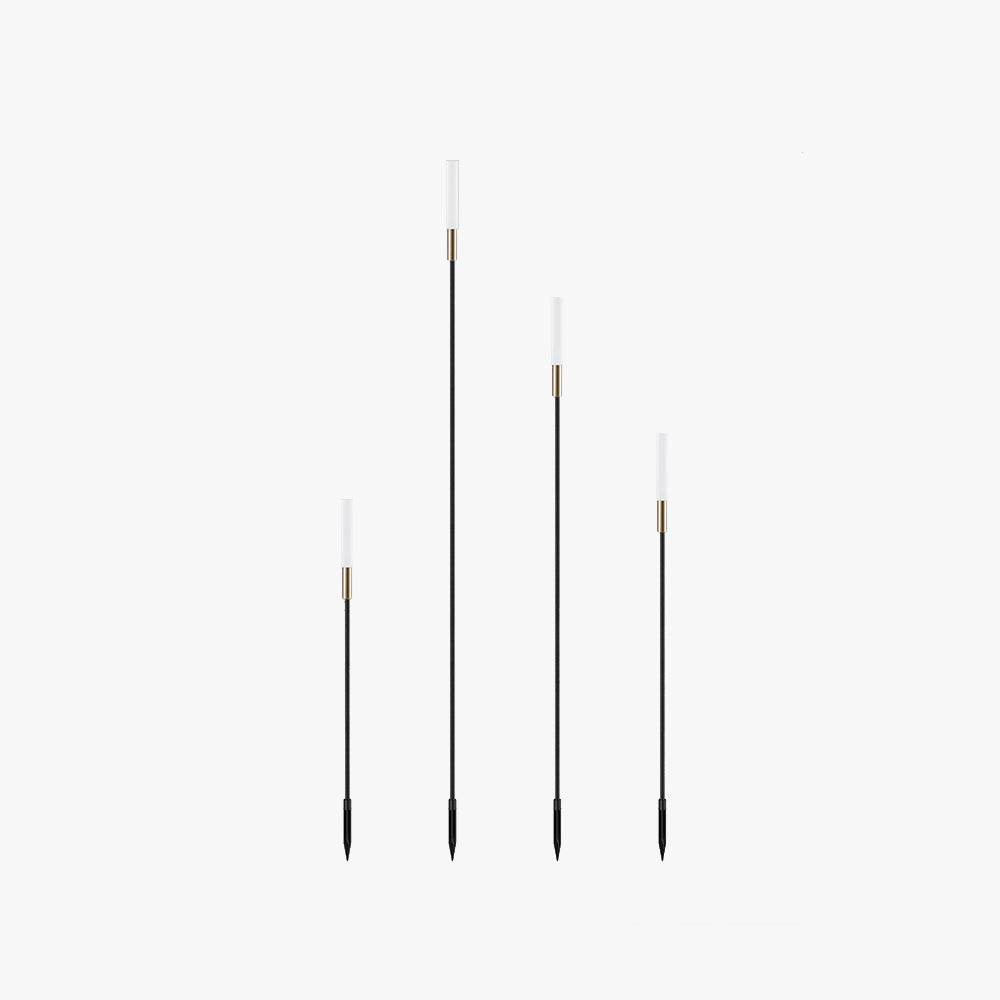 Ray modern metal Reed Solar Outdoor negru Post Light