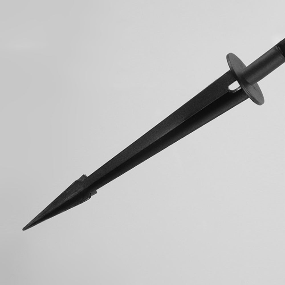 Ray lampă de drum pentru exterior modernă, inel eliptic din metal cu solar, negru
