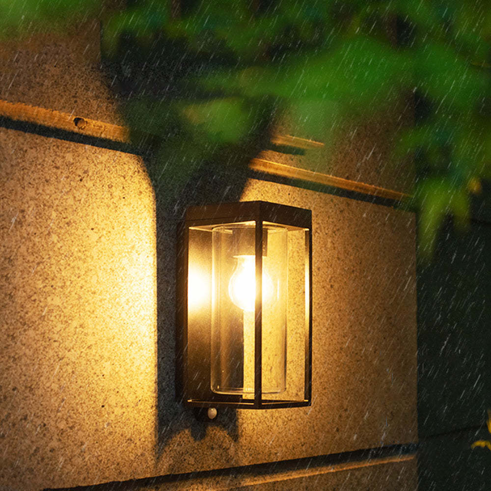 Ray aplică de perete pentru exterior modern Rectangular Solar Waterproof sticlă Outdoor aplică de perete