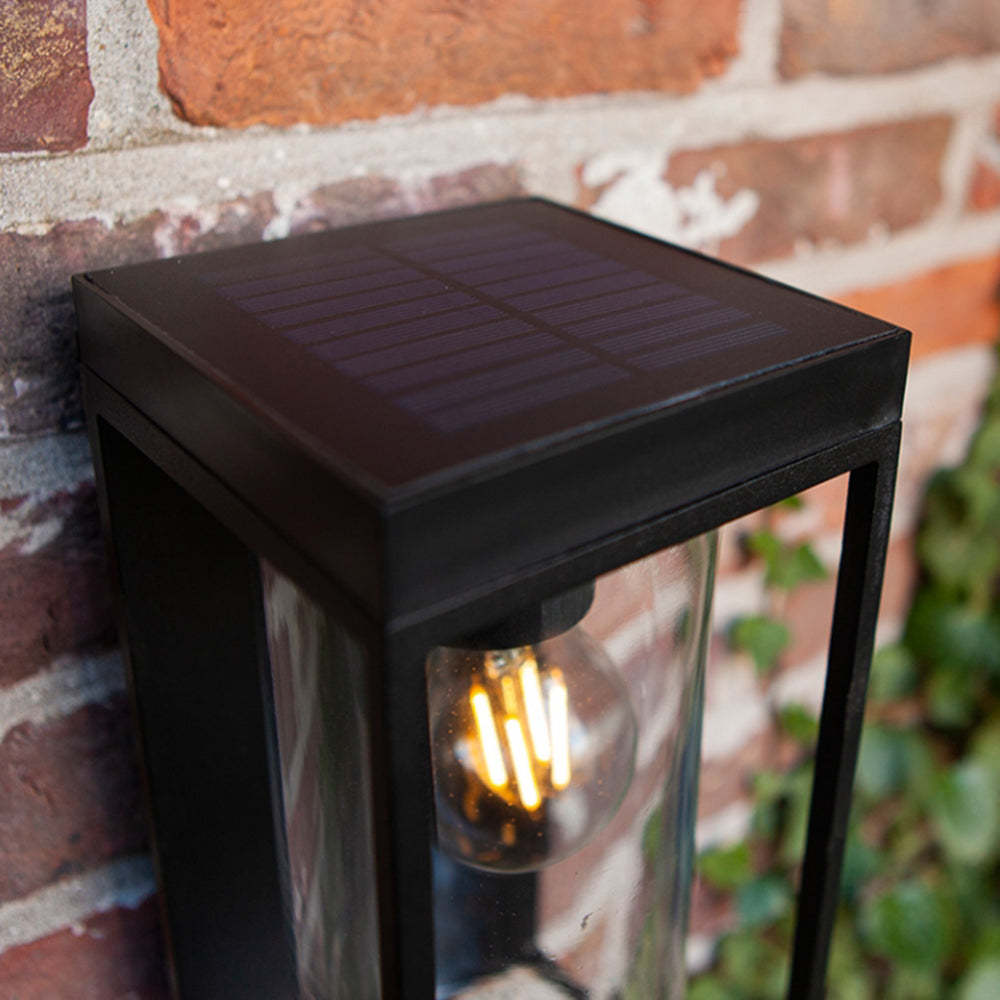 Ray aplică de perete pentru exterior modern Rectangular Solar Waterproof sticlă Outdoor aplică de perete