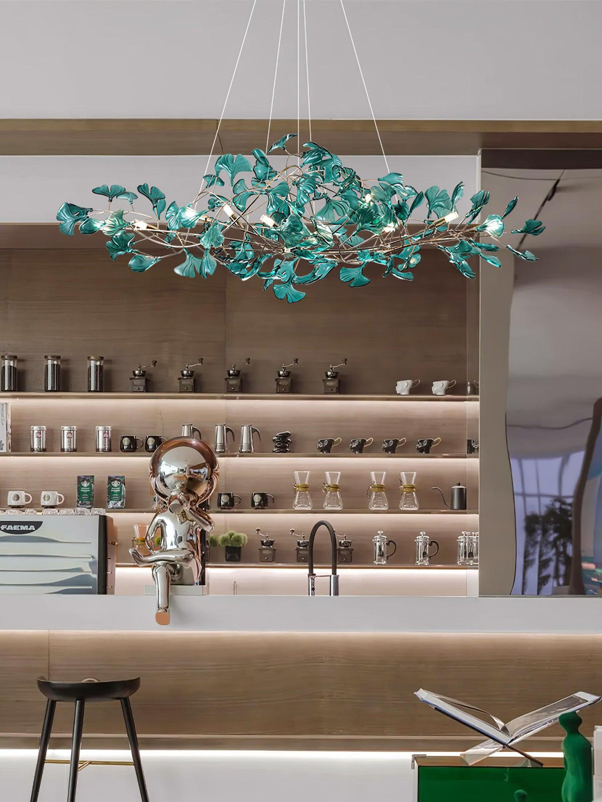 Ralenis candelabru de lux cu frunze de ginkgo