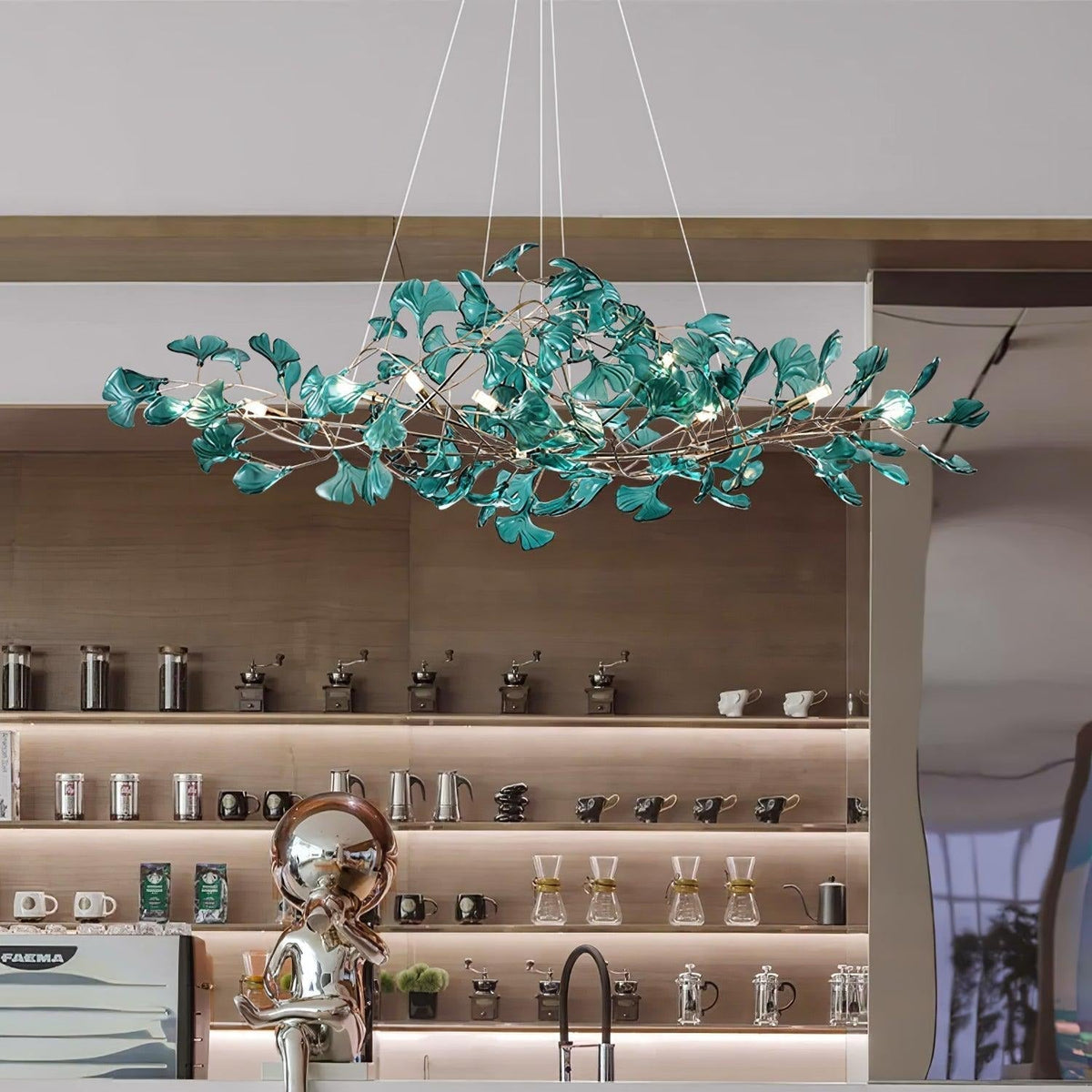 Ava candelabru cu frunze de ginkgo