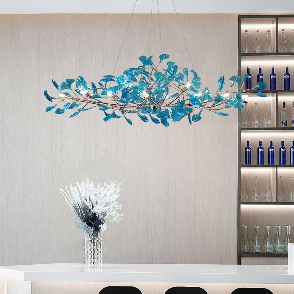 Ava candelabru cu frunze de ginkgo