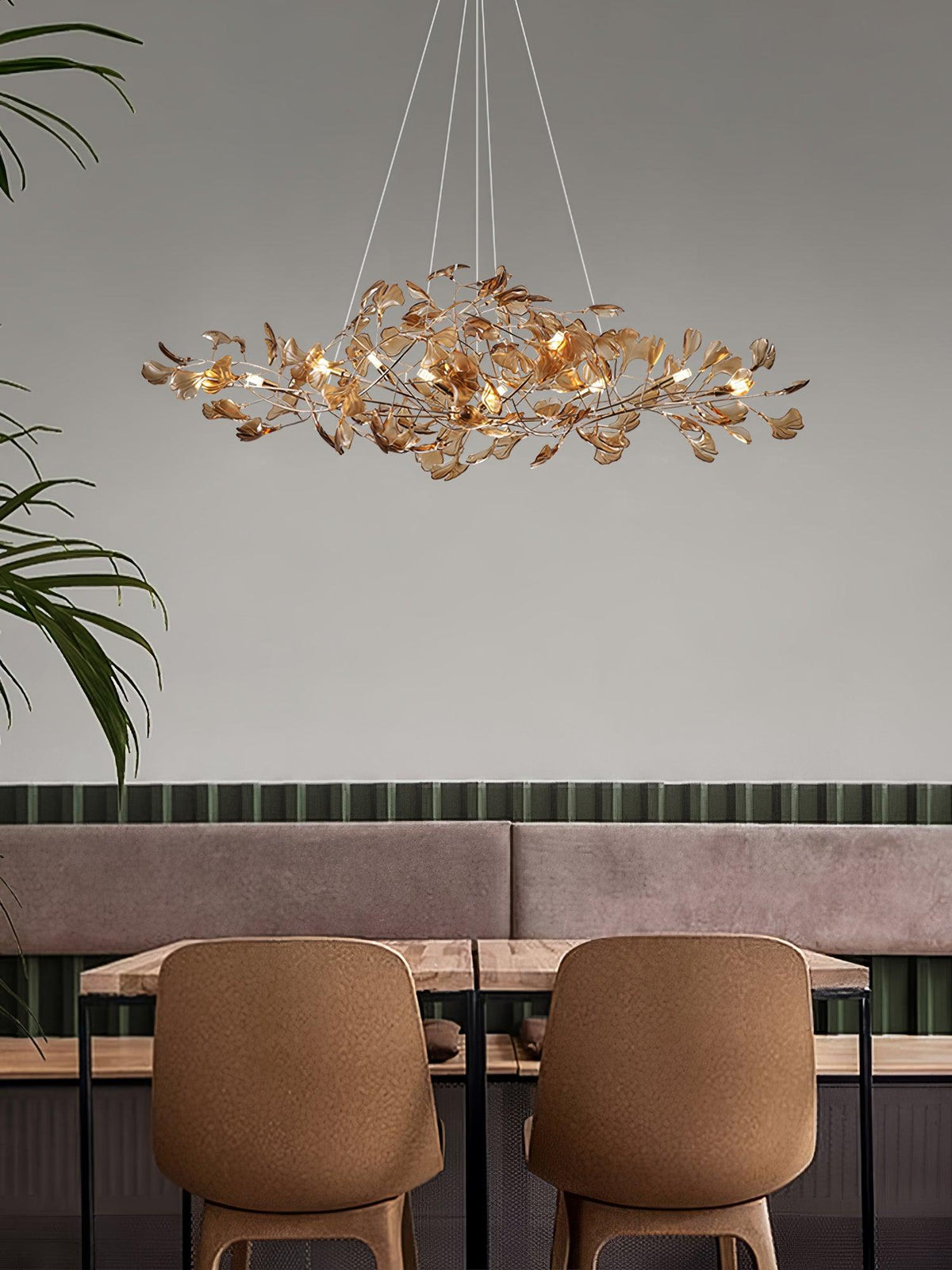 Ralenis candelabru de lux cu frunze de ginkgo