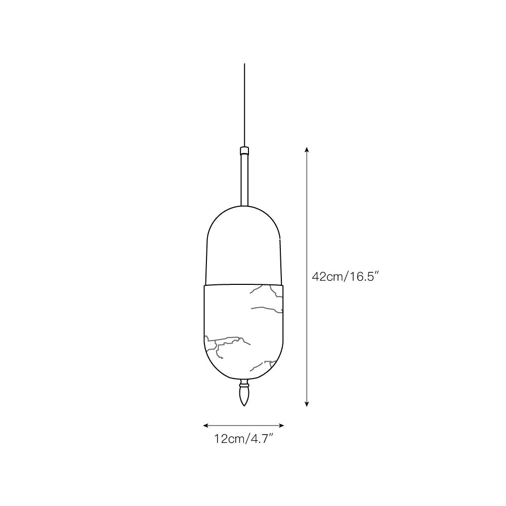 Himinuvye lampă suspendată minimalistă din alabastru cu corp din alamă