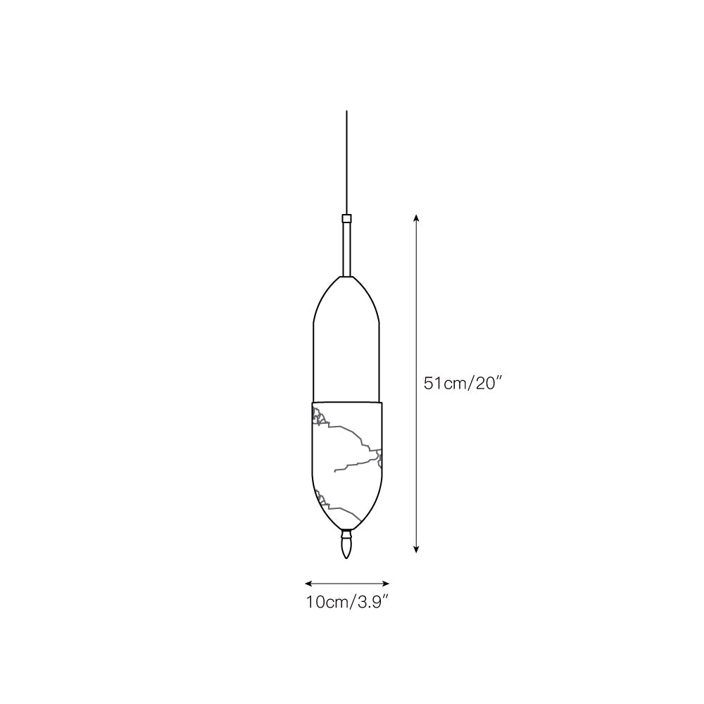 Himinuvye lampă suspendată minimalistă din alabastru cu corp din alamă
