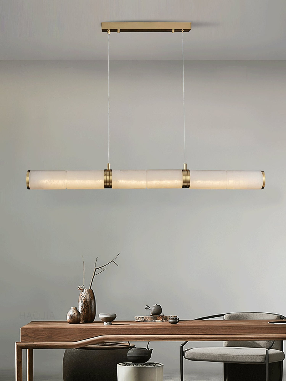 Gevrel lampă suspendată minimalistă, liniară din alabastru