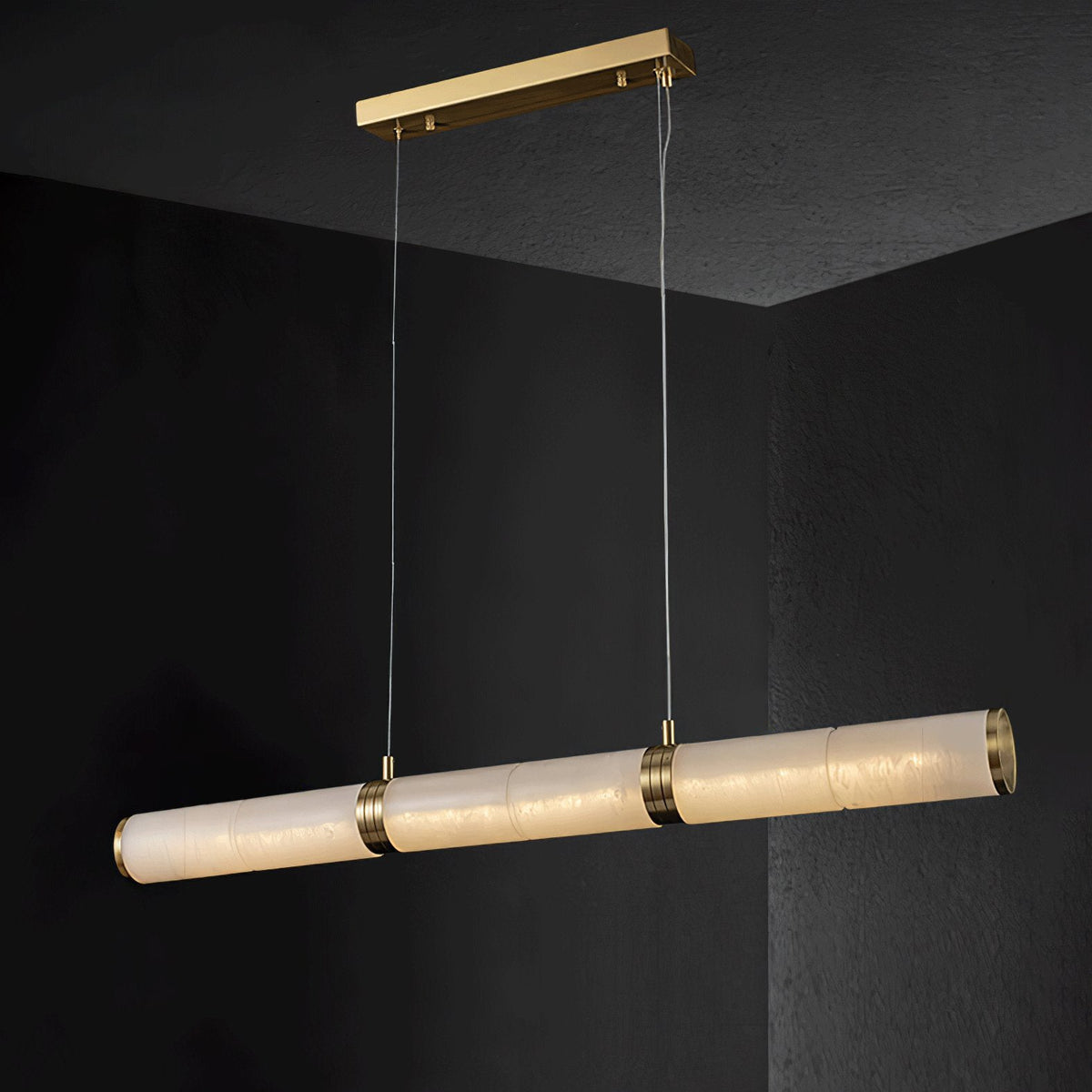 Gevrel lampă suspendată minimalistă, liniară din alabastru