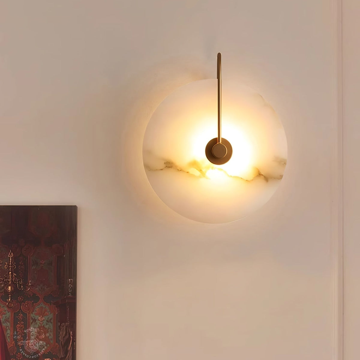 Kristy aplică de perete LED alabastru Circular Iconic