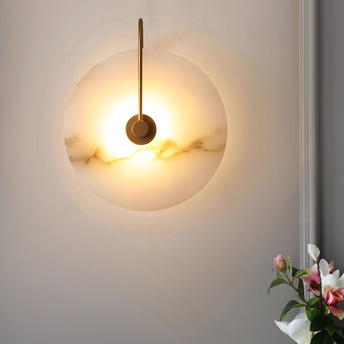 Kristy aplică de perete LED alabastru Circular Iconic