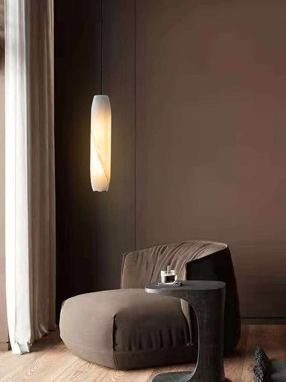Orven Flute lampă suspendată modernă, minimalistă din alabastru