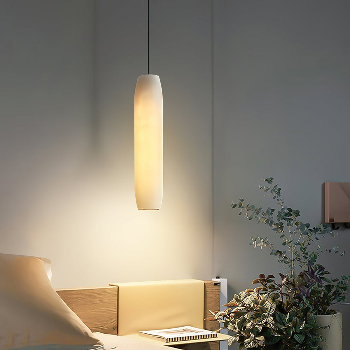 Orven Flute lampă suspendată modernă, minimalistă din alabastru