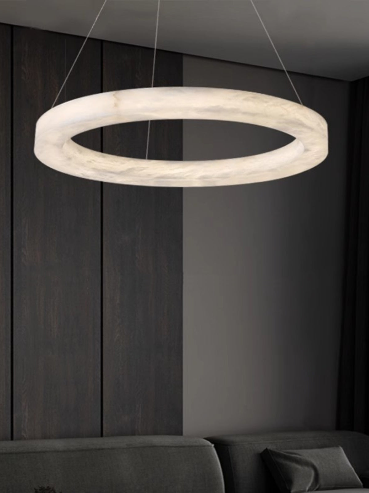Plotuvyn candelabru din alabastru, postmodern, de lux, în formă de inel