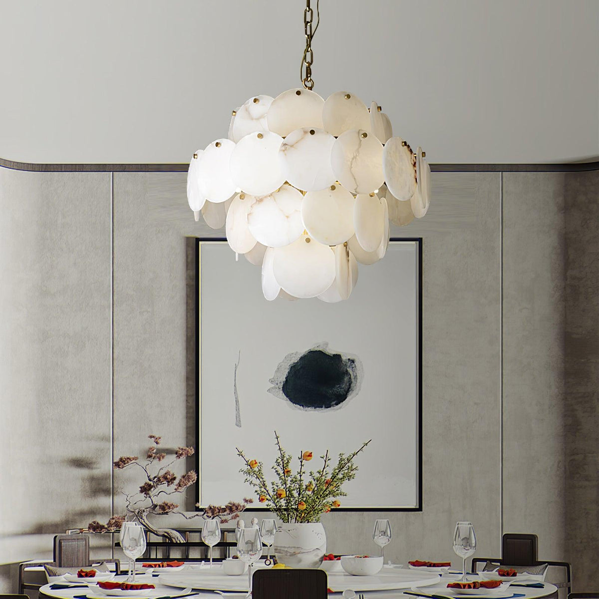 Nivarora candelabru din alabastru