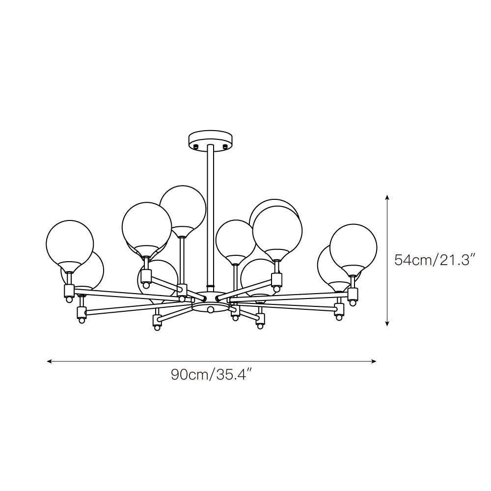 Vatnuvyi candelabru din sticlă, minimalist, cu glob