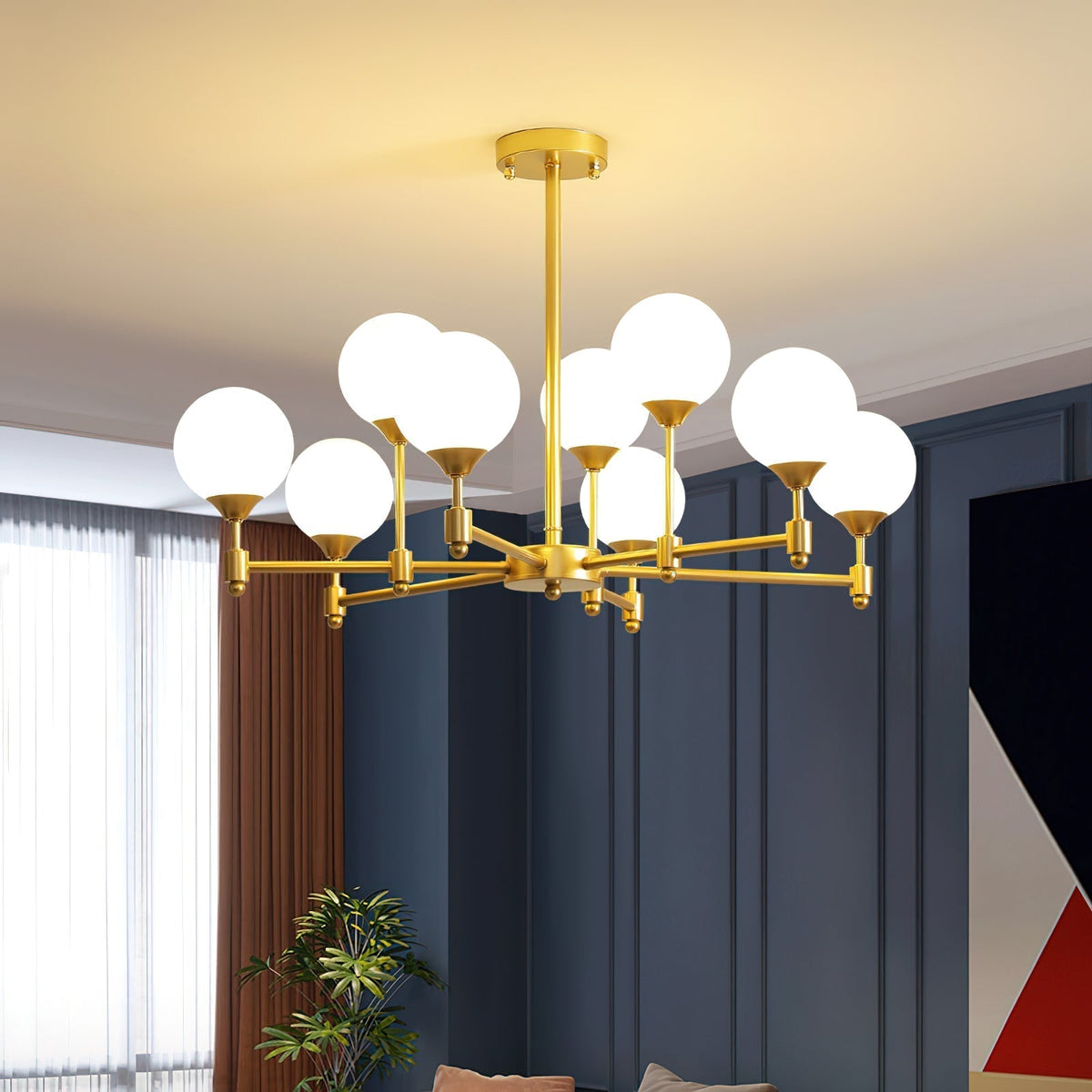 Vatnuvyi candelabru din sticlă, minimalist, cu glob