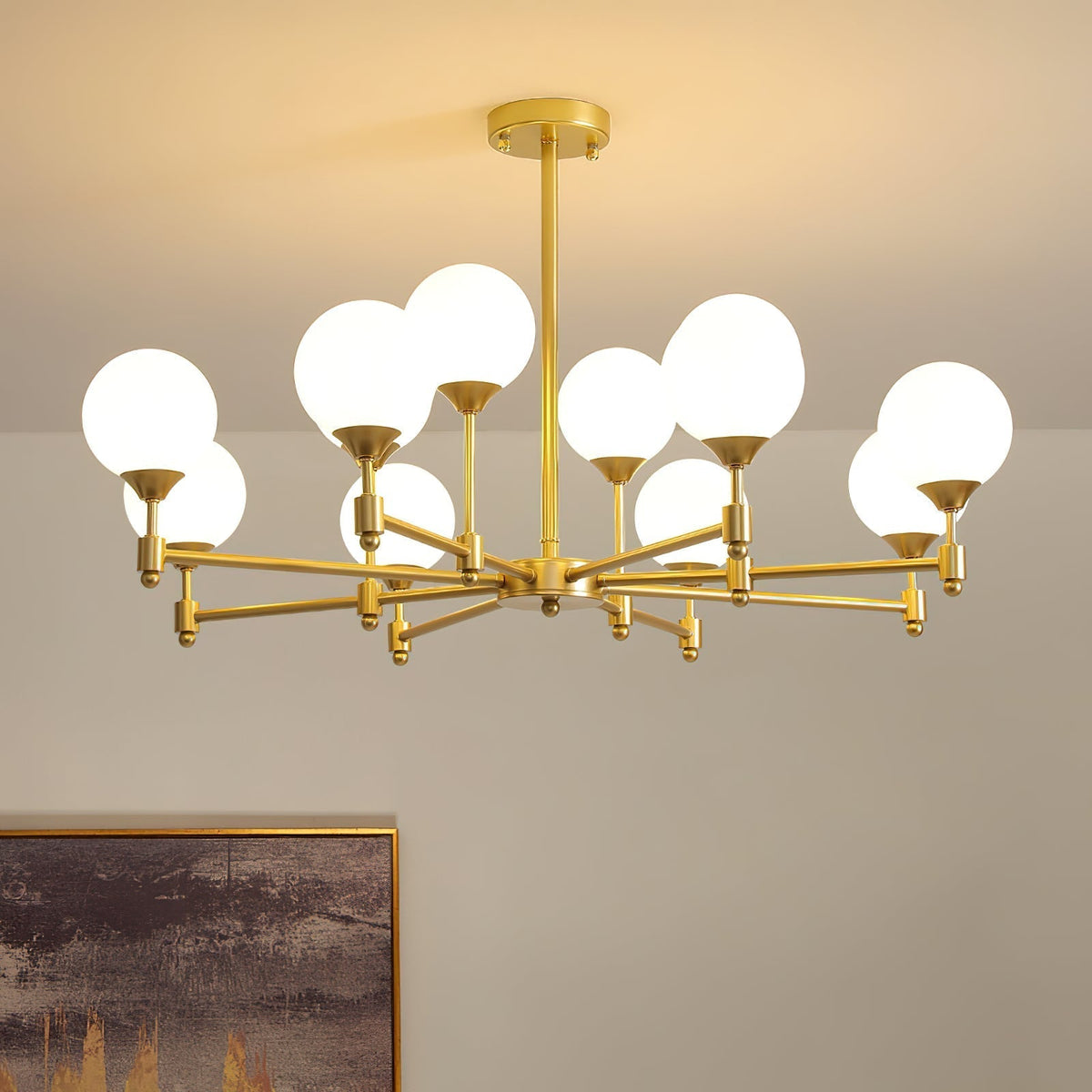 Vatnuvyi candelabru din sticlă, minimalist, cu glob