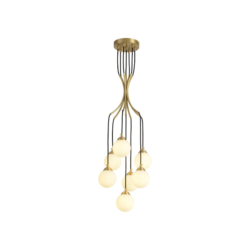 Zoruvyi candelabru modern minimalist cu Globuri suspendate din sticlă