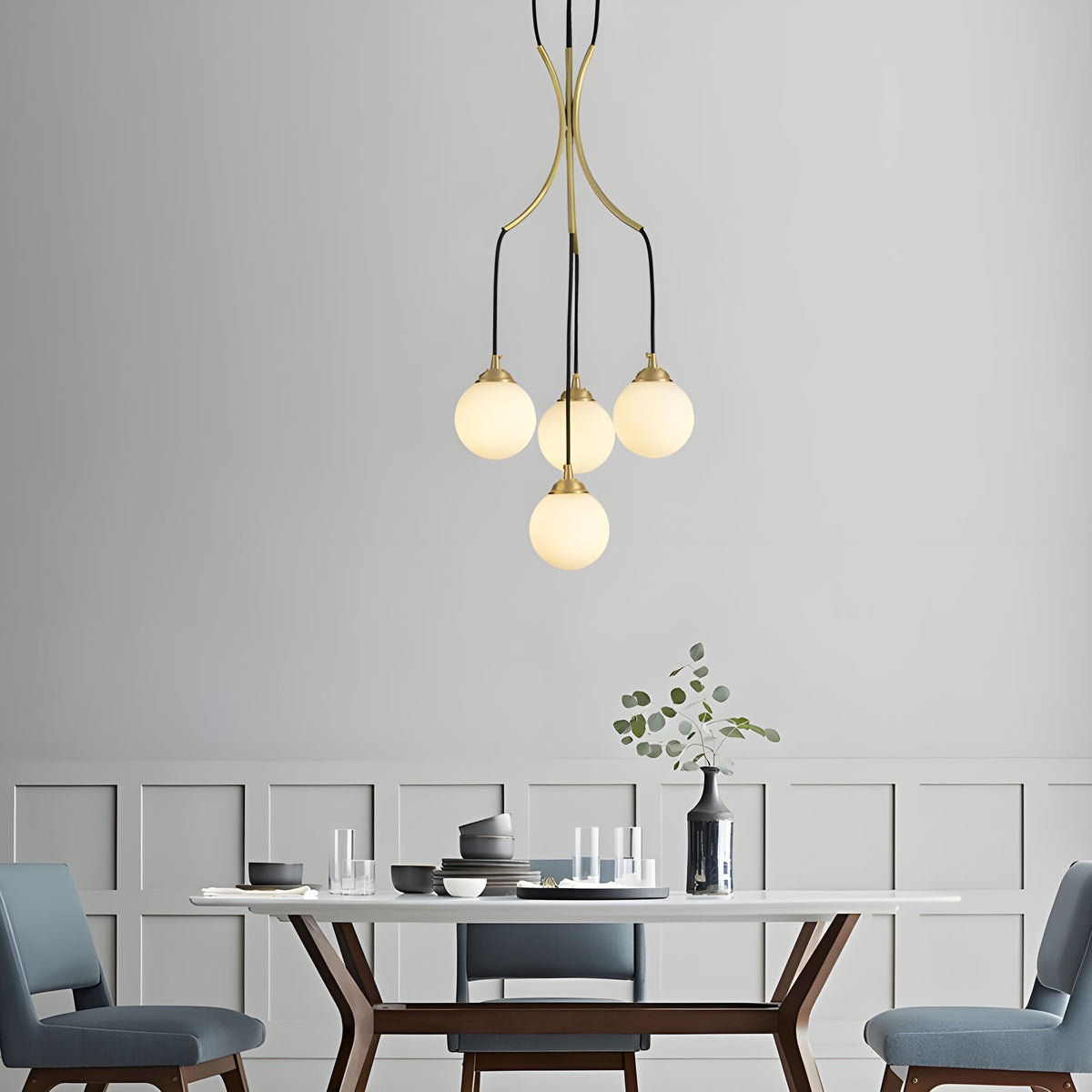 Zoruvyi candelabru modern minimalist cu Globuri suspendate din sticlă