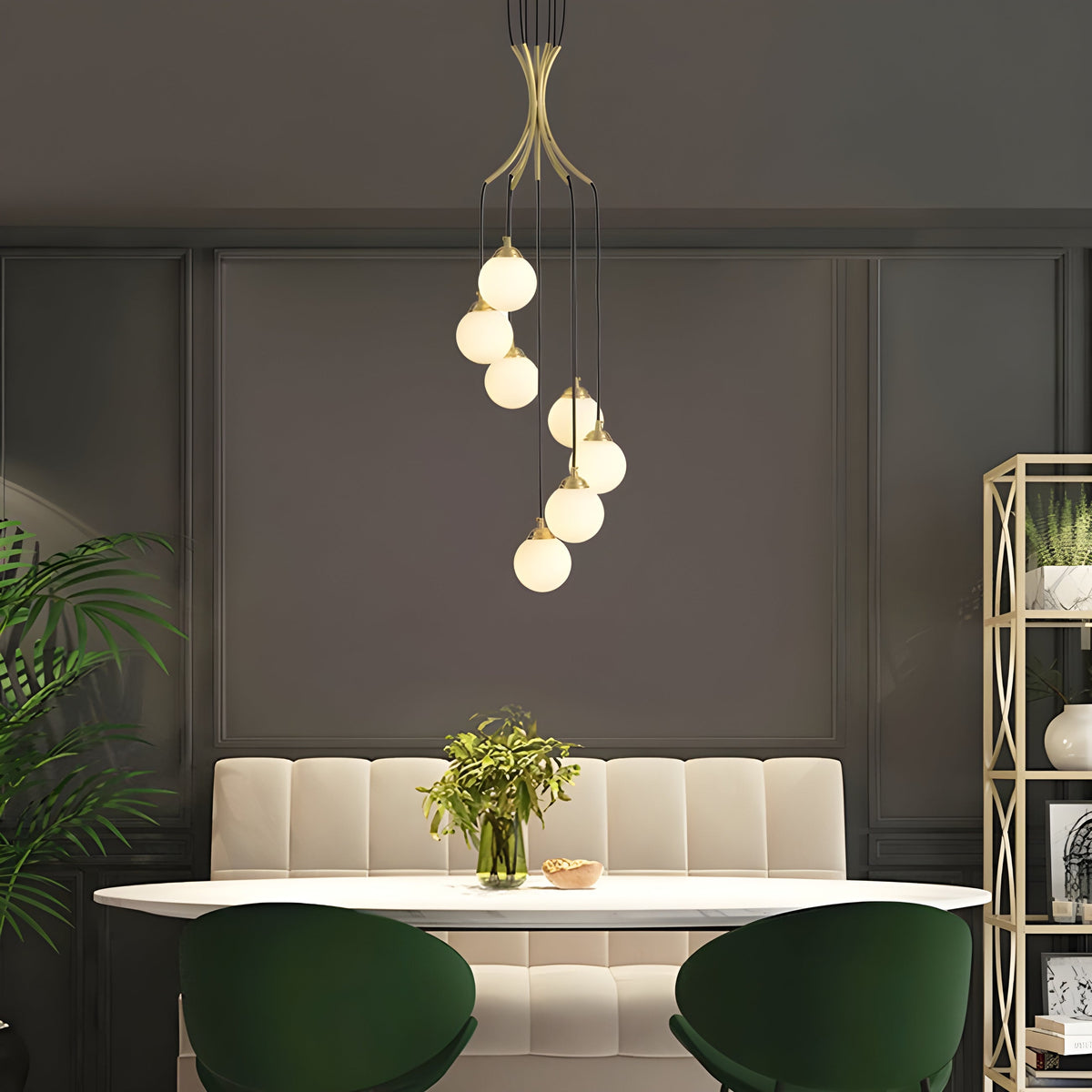 Zoruvyi candelabru modern minimalist cu Globuri suspendate din sticlă