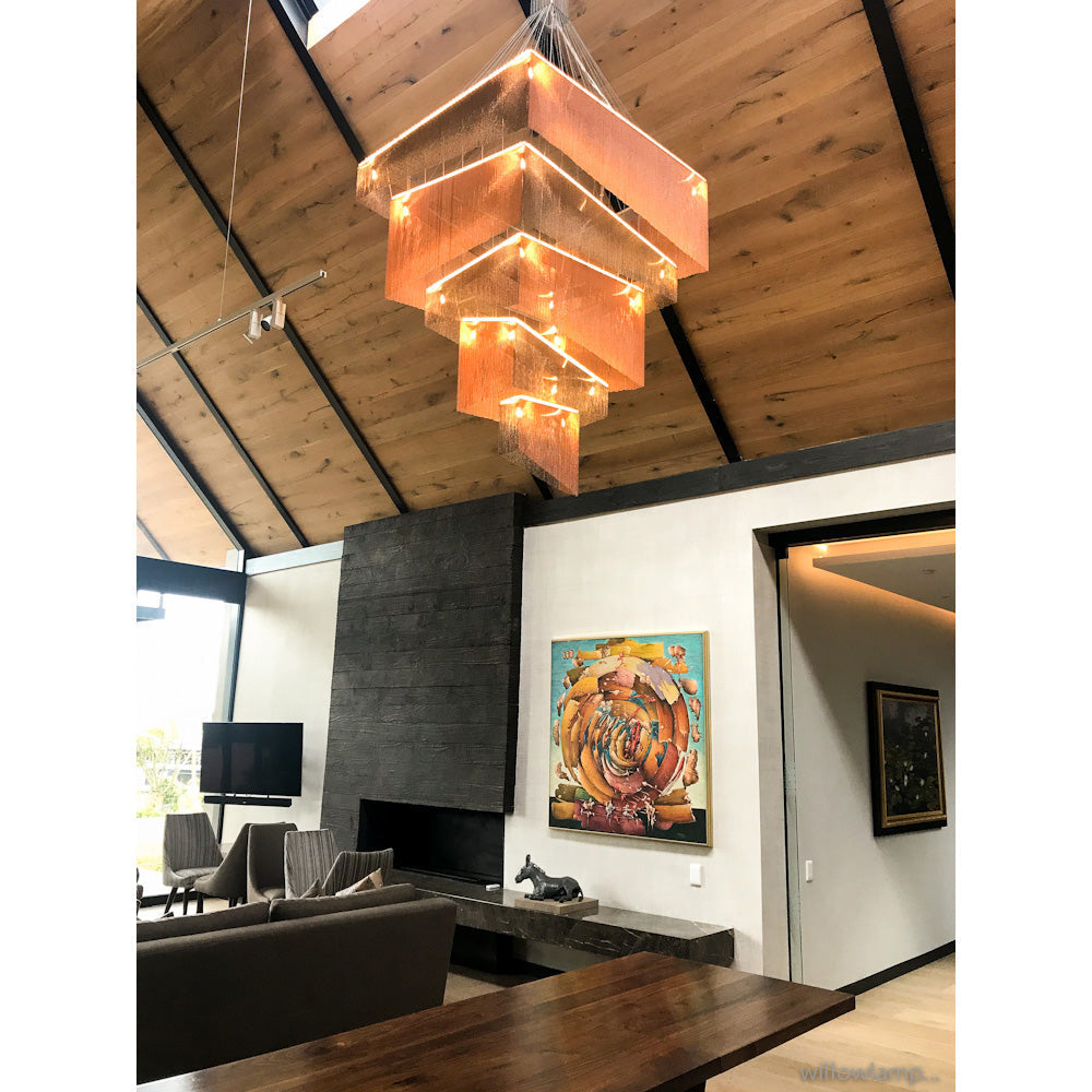 Caeluvyn candelabru postmodern cu lanț și frângi metalice