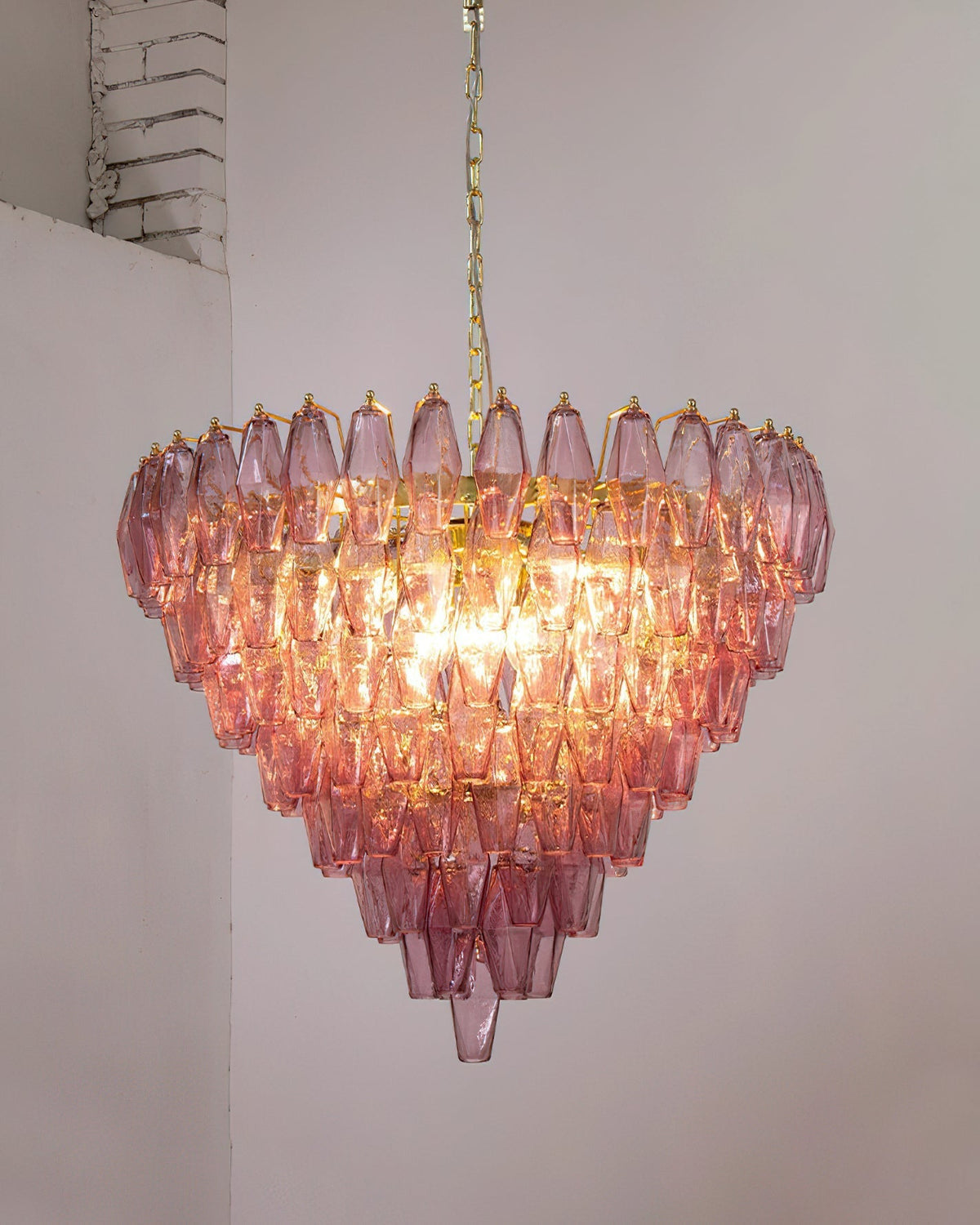 Rosalique candelabru din sticlă