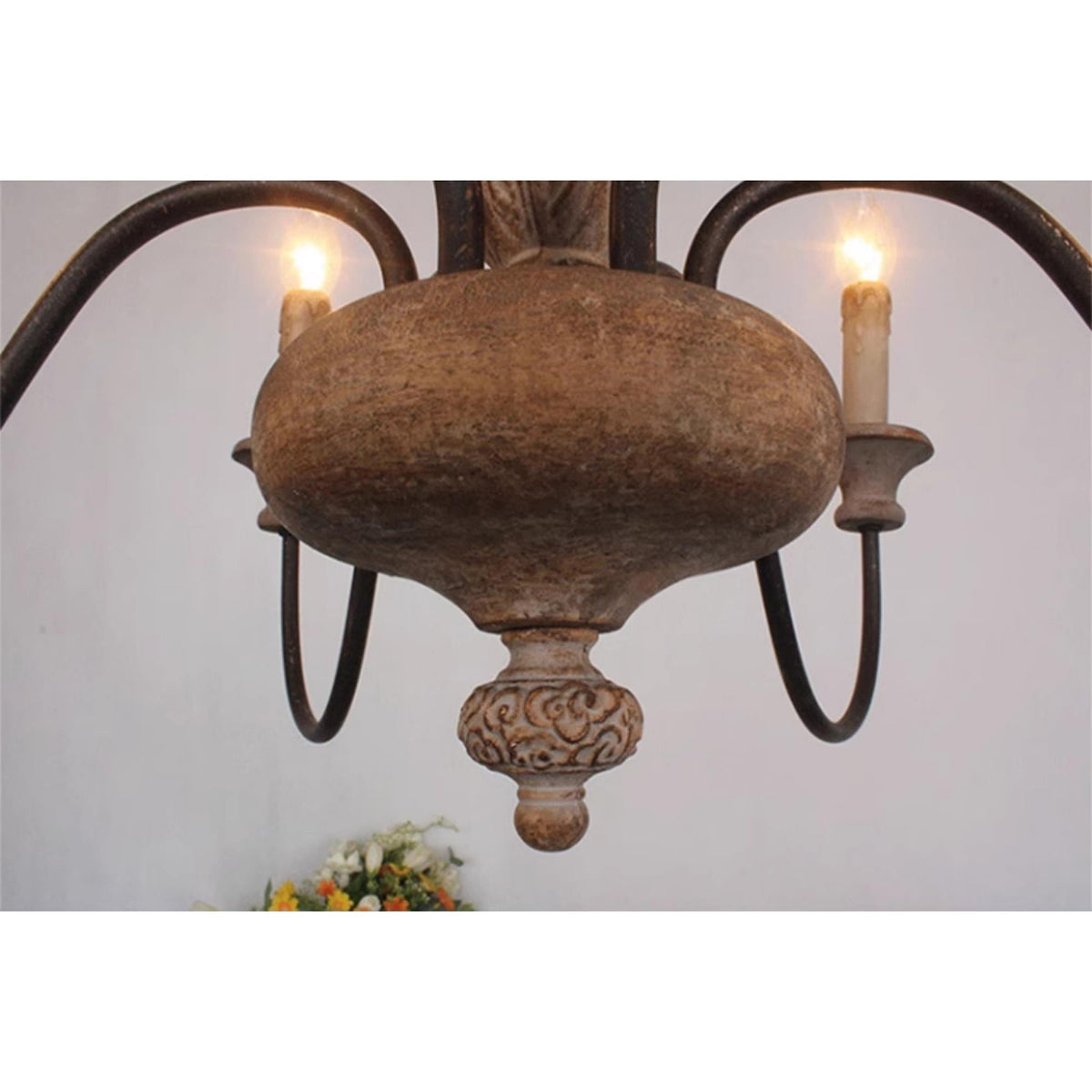 Sorenx candelabru din lemn, tradițional, rustic