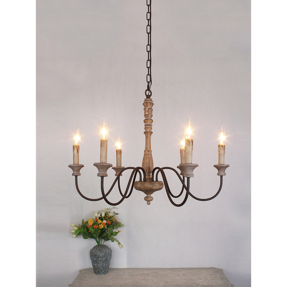 Sorenx candelabru din lemn, tradițional, rustic
